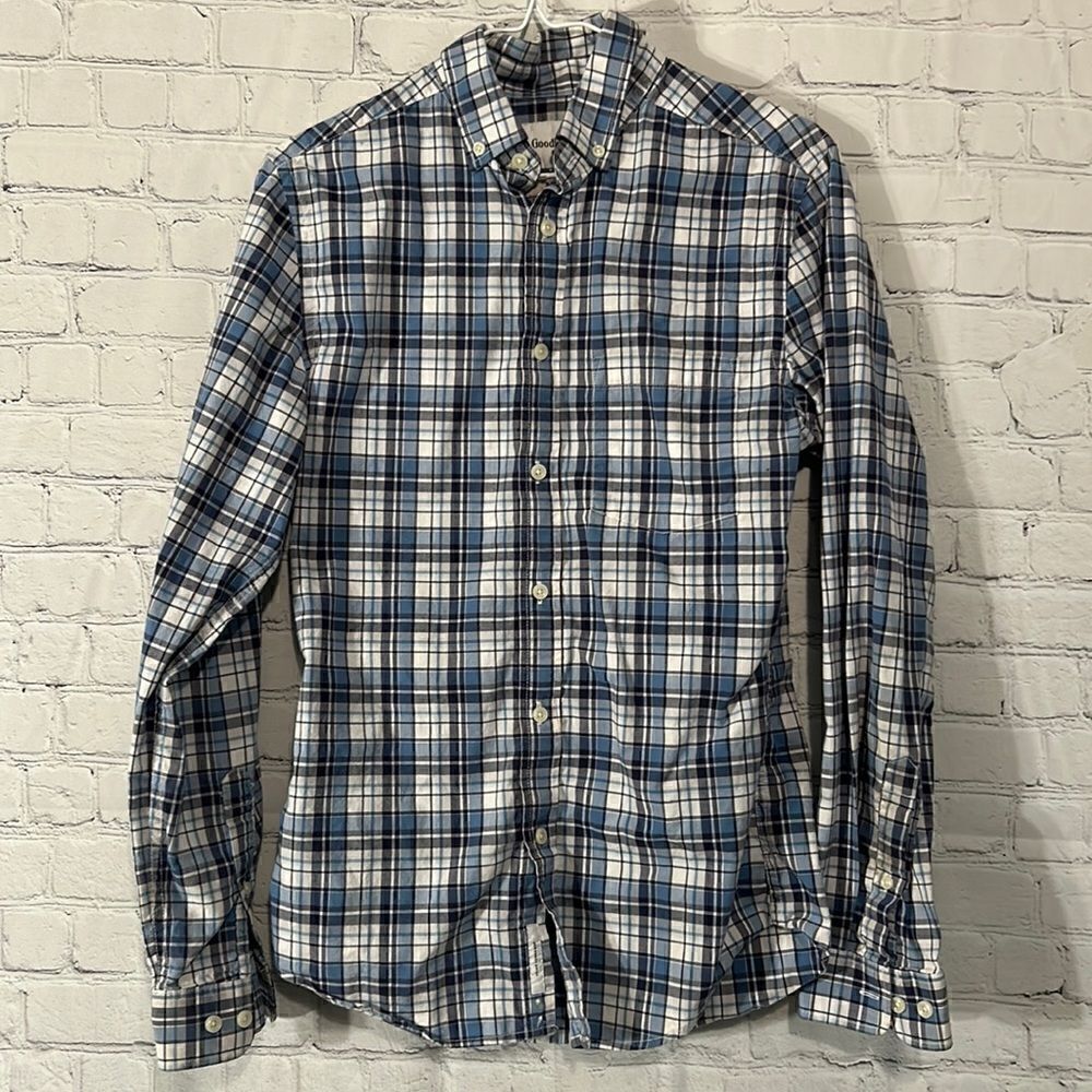 Goodfellow Plaid Button Top Slim Small